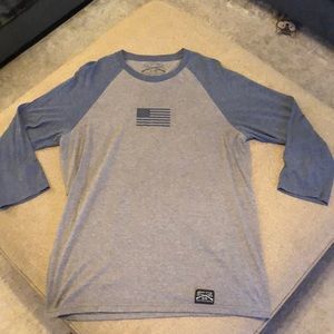 Grunt style American flag 3/4 sleeve